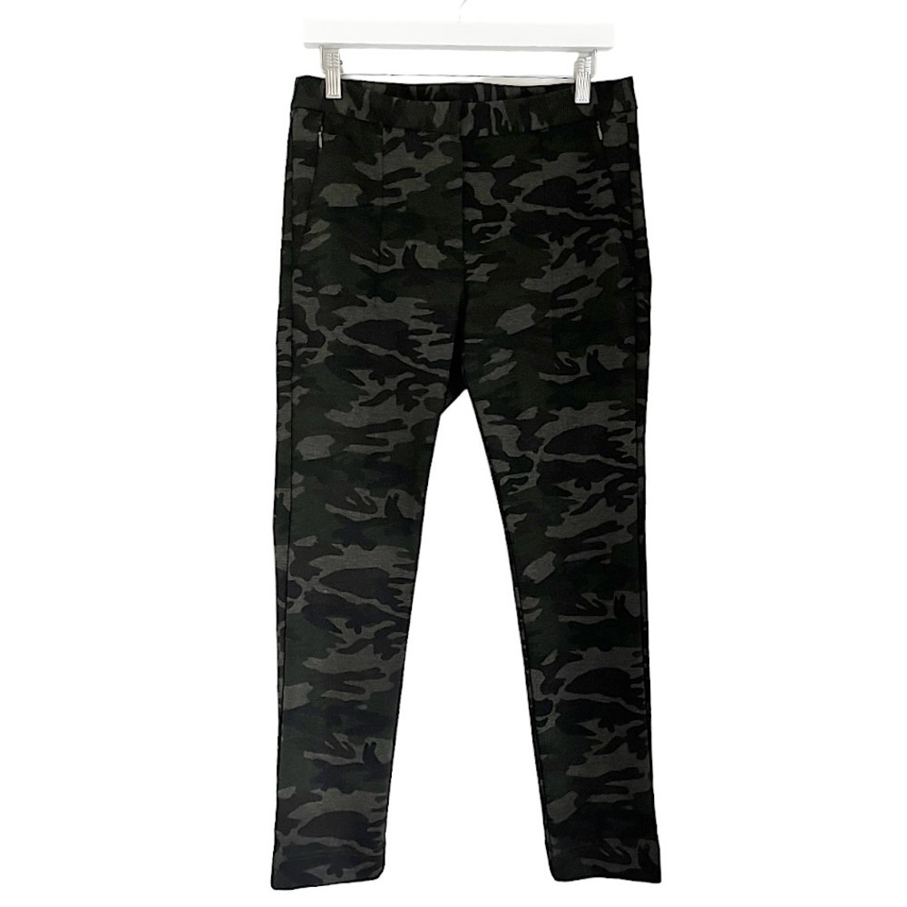 Soft Surroundings Willow Camouflage Stretch Knit‎ Straight Leg Pants Green 8P